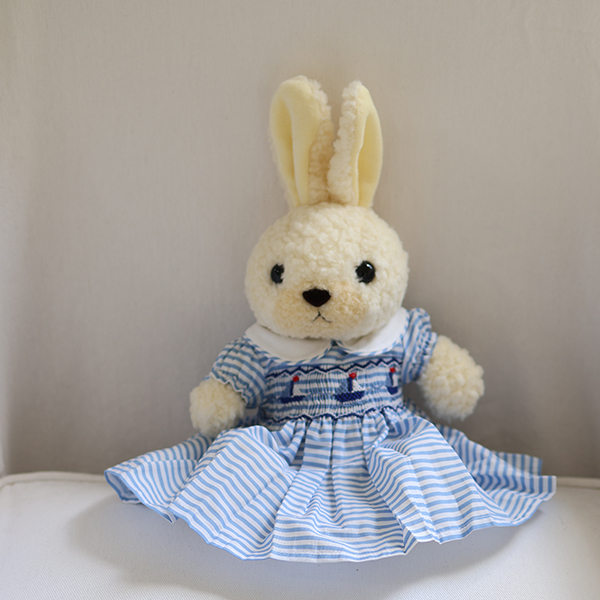 ウサギのフカフカ M ホワイト【スモックドール7】